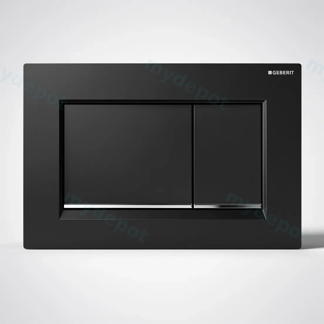 Geberit Sigma30 Black Plate With Chrome Trim view 2