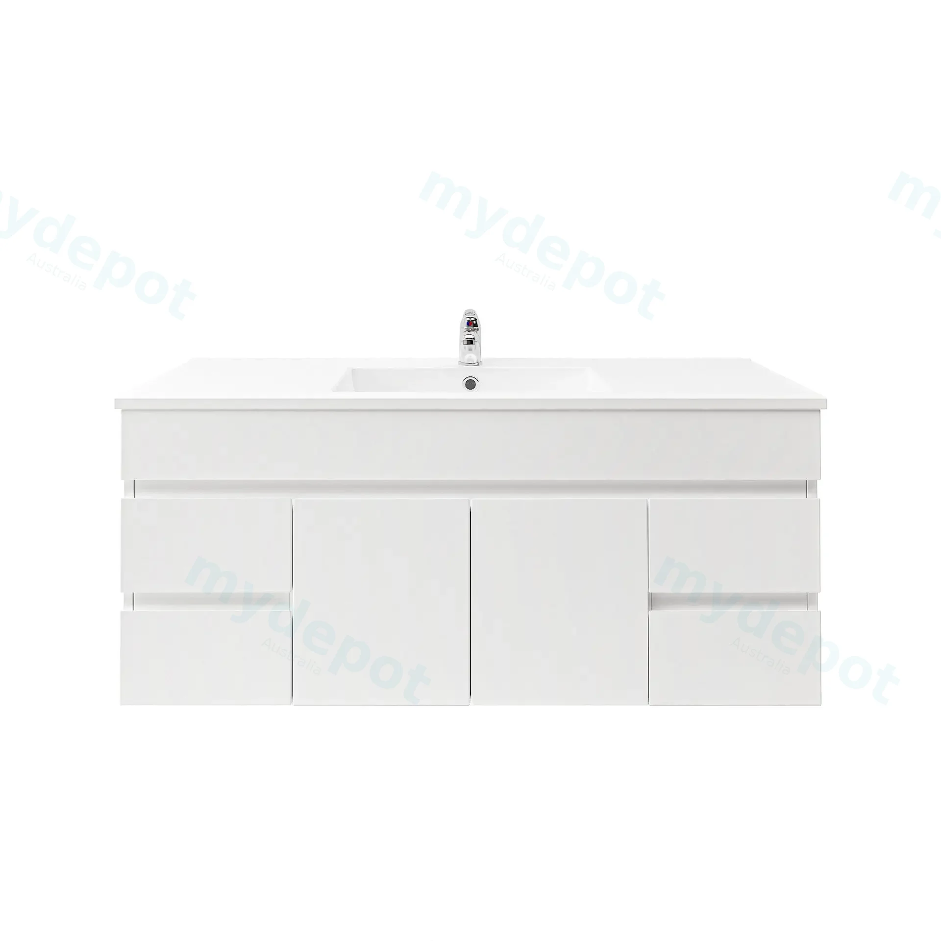 1200mm Wall Hung Bathroom Vanity Cabinet Only PVC Gloss White view 2