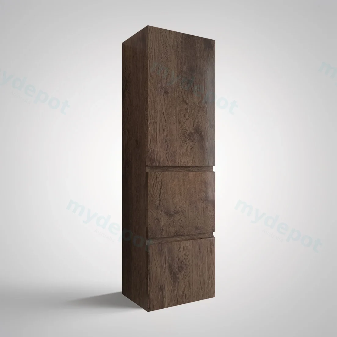 1350mm Dark Oak MDF Board with PVC Vacuum Filmed 2 Drawer 1 Door Tall Boy view 2