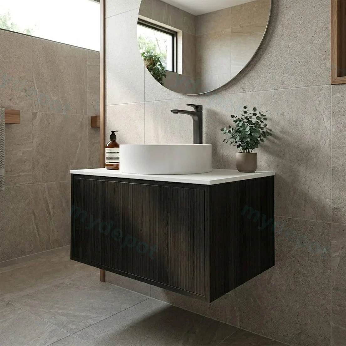 Kiama 750mm Bottega Oak One Drawer Wall Hung Vanity Cabinet Only view 2