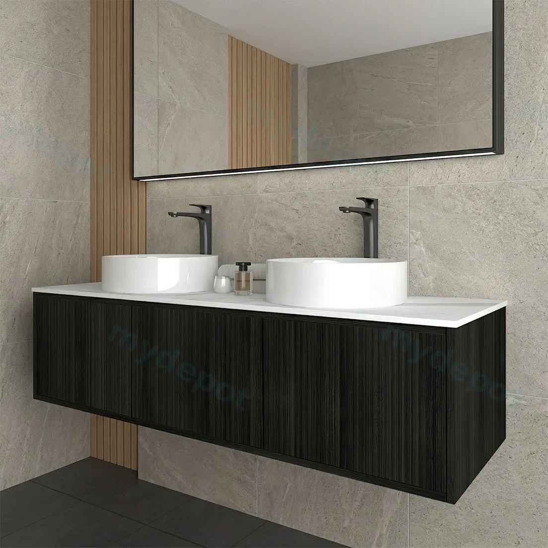 1500mm Kiama Bottega Oak Middle Door Wall Hung Vanity Cabinet Only view 2