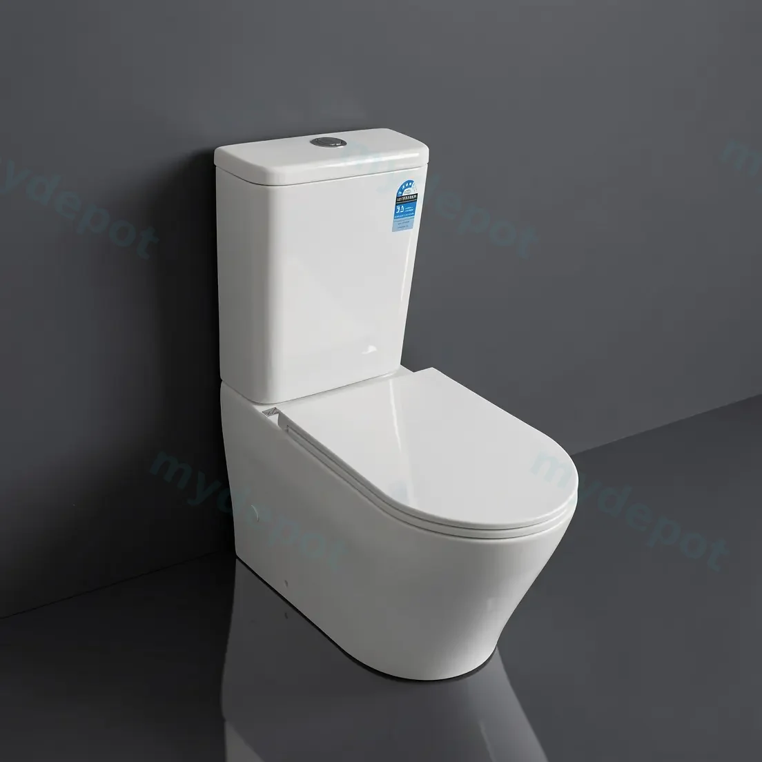 665*370*845mm Vera Back To Wall Toilet Suite (Tornado) With Slim Uf Seat Cover view 3