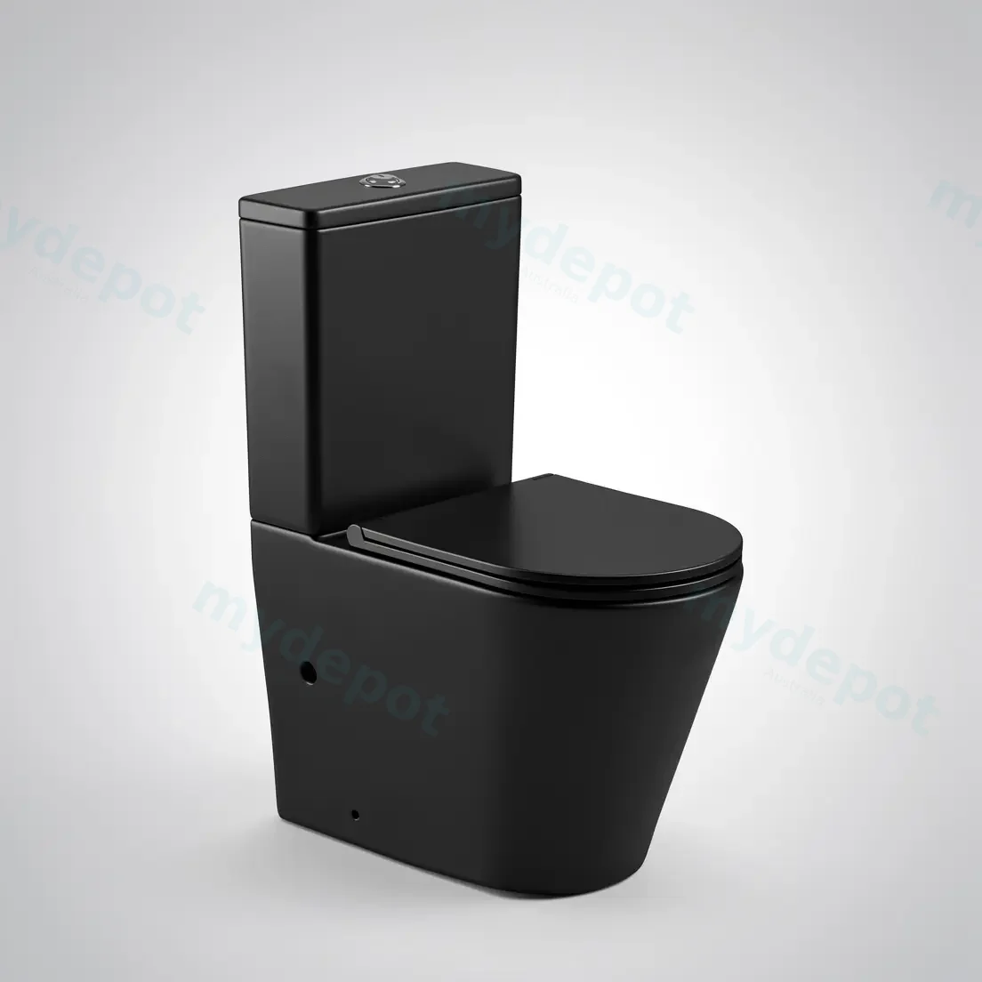 Berlin Matt Black Back To Wall Toilet Suite Quiet Flushing Technology view 4