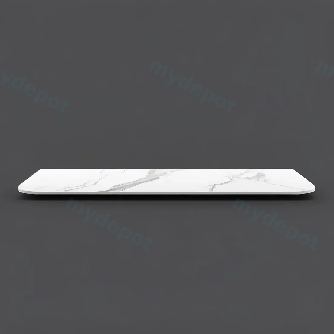 1500mm White Marble Look Sintered Stone Top Matte Finish Rounded Corner Benchtop view 2