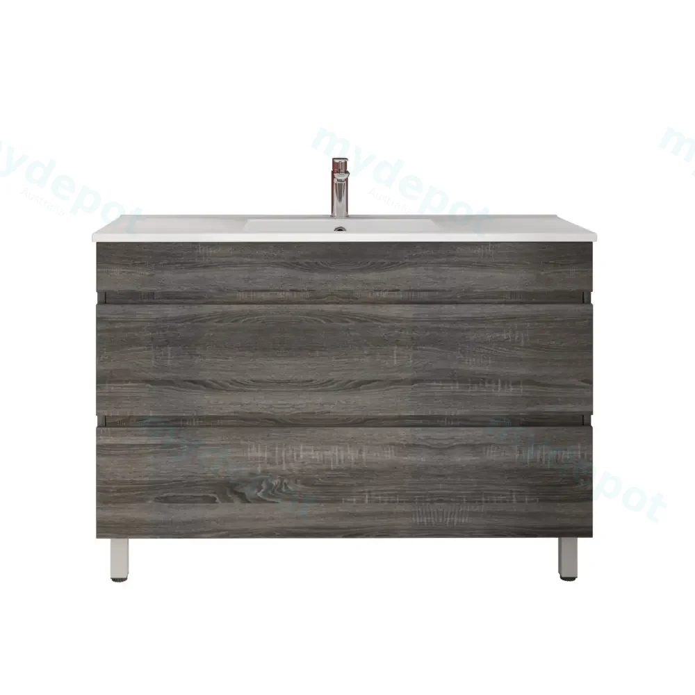 1200mm Dark Grey MDF 2 Drawers Freestanding Vanity Cabinet Only view 3