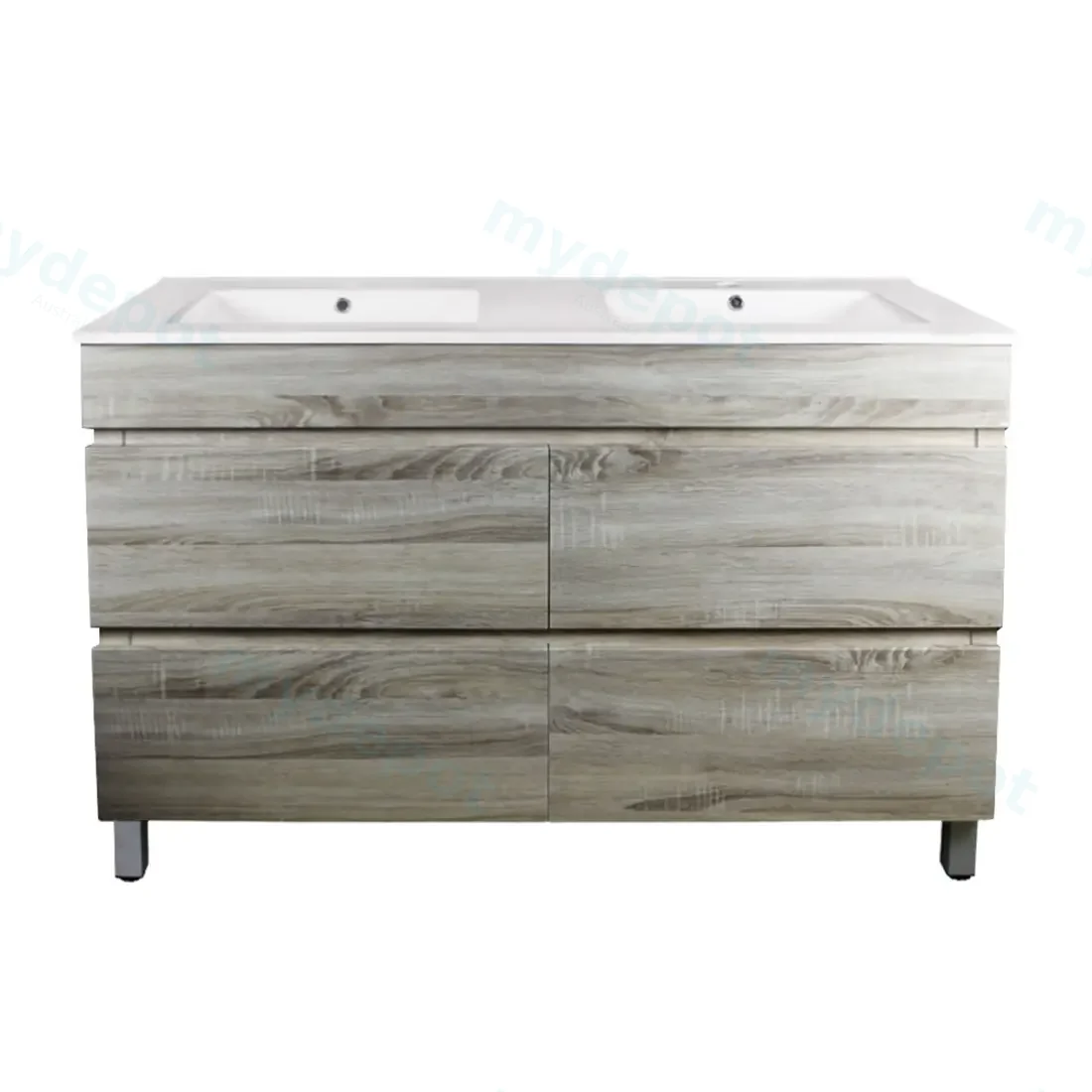 1200mm White Oak MDF 4 Drawers Freestanding Bathroom Vanity Cabinet Only view 4