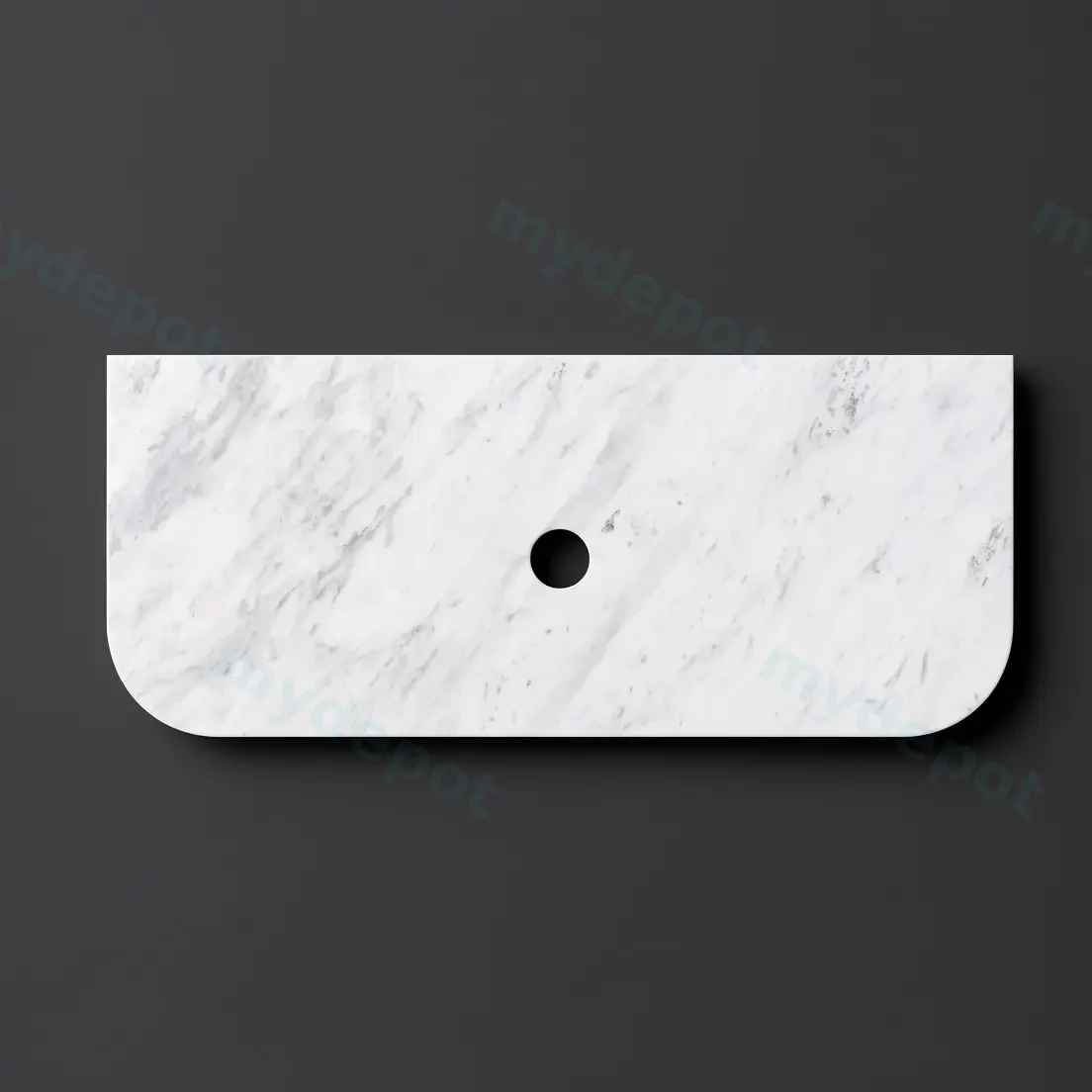 1205X505X18mm Carrara White Marble Curve Stone Top view 2