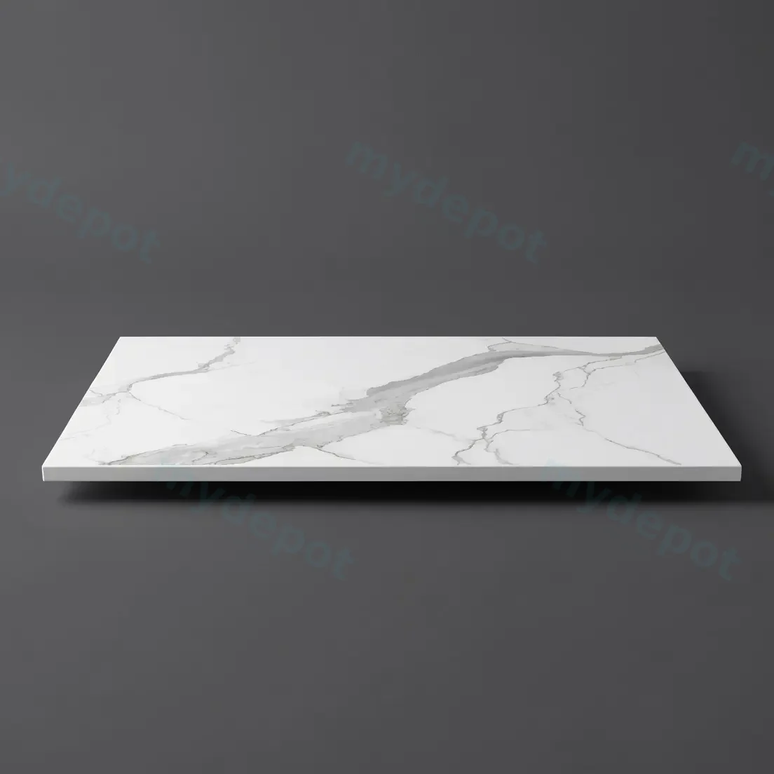 600mm White Marble Look Sintered Stone Top Matte Finish Benchtop view 2