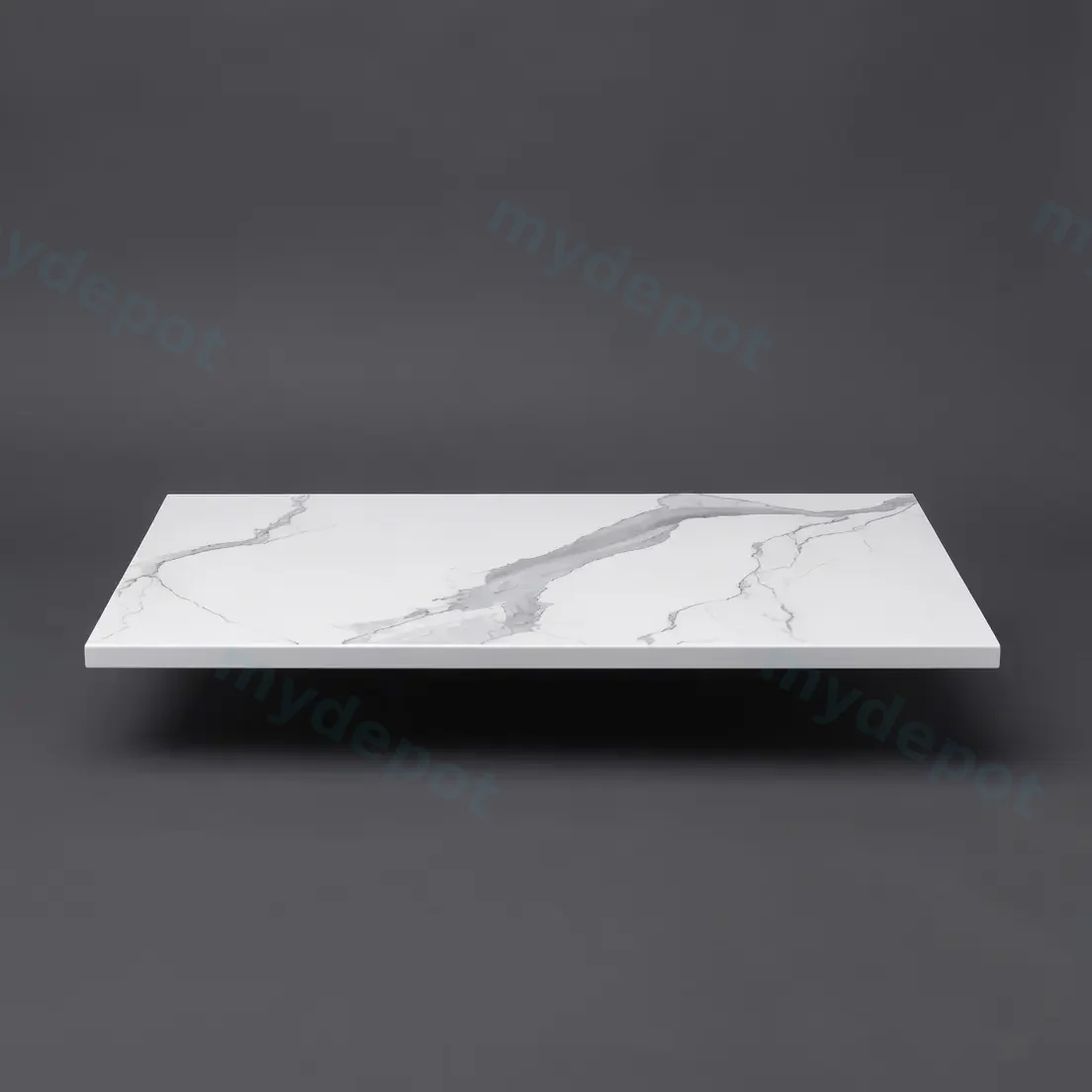 600mm White Marble Look Sintered Stone Top Matte Finish Benchtop view 2