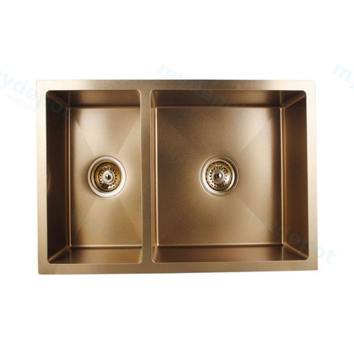 1.2mm Handmade Brushed Nickel Round Corners Double Bowls Top/Undermount/Flush Mount Kitchen Sink 715*450*205mm