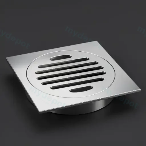 110*110mm Square Chrome Brass Floor
Waste(100mm Outlet)