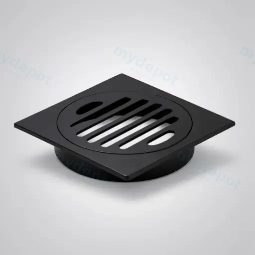 110X110mm Black Square Floor Drain(100mm Outlet)