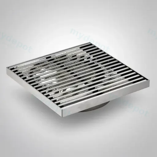 115X115mm Chrome Grills Square Floor Drain(80mm)