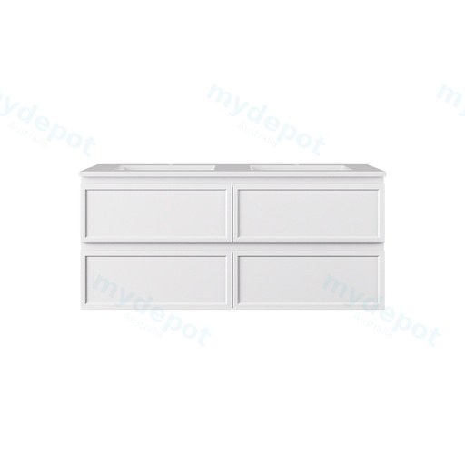1190*455*500mm Matte White New Hamilton Federation Slim Wall Hung Cabinet For Single Bowl And Double Bowl
