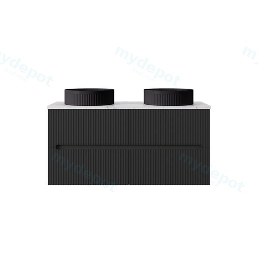 1190*455*540mm Matte Black Cabarita Morden Wall Hung PVC Cabinet For DoubleBowl Only