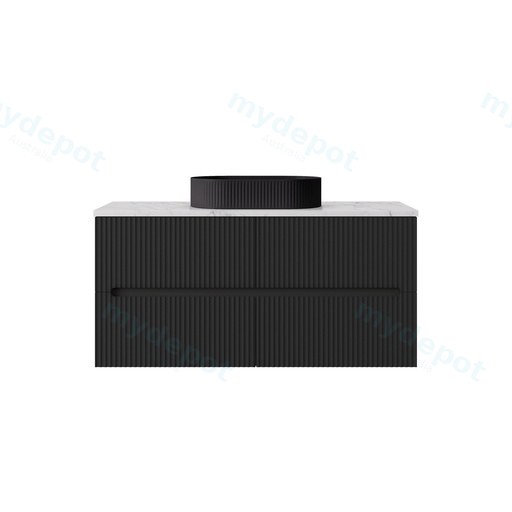 1190*455*540mm Matte Black Cabarita Morden Wall Hung PVC Cabinet For Single Bowl Only