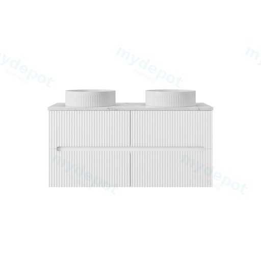 1190*455*540mm Matte White Cabarita Morden Wall Hung PVC Cabinet For Double Bowl Only