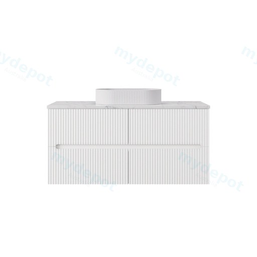 1190*455*540mm Matte White Cabarita Morden Wall Hung PVC Cabinet For Single Bowl Only