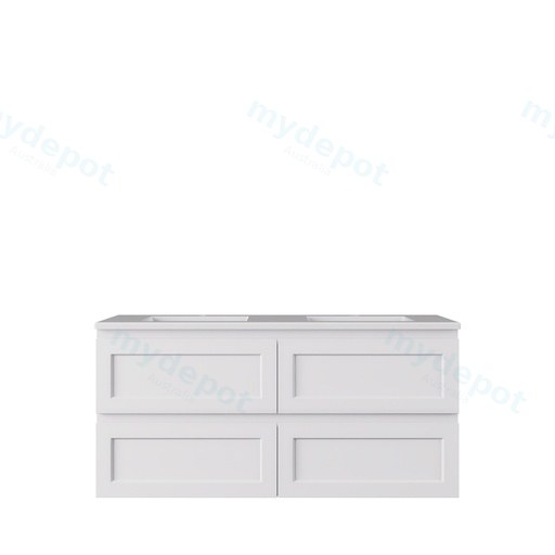 1190*455*560mm Matte White Hamilton Federation Wall Hung PVC Cabinet For Double