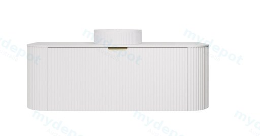 1190X455X470mm Matte White Agena Modern Fluted Wall Hung Vanity PVC Cabinet