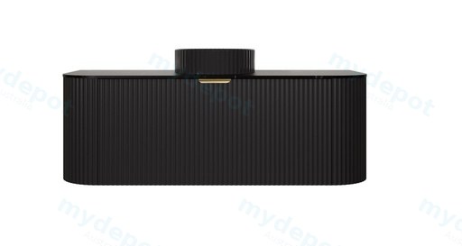 1190X455X400mm Matte Black Agena Modern Fluted Wall Hung Vanity PVC Cabinet