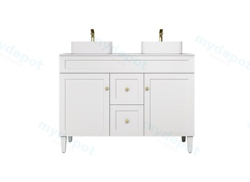 1190X455X860mm Matte White Harold Federation Free Standing PVC Cabinet For Double Bowl