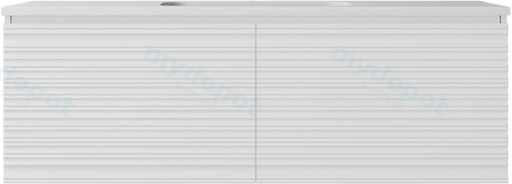 1190x455x400mm Matte White Sedona Modern Fluted Wall Hung PVC Cabinet