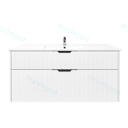 1200mm Aria Matte White Mdf Two Drawers Wall Hung Bathroom Vanity Cabinet Only With Handle