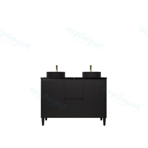 1190x455x860mm Matte Black Crete Modern Free Standing Vanity