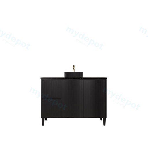 1190x455x860mm Matte Black Crete Modern Free Standing Vanity,Left Hand Drawers