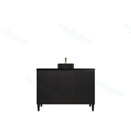 1190x455x860mm Matte Black Crete Modern Free Standing Vanity,Right Hand Drawers