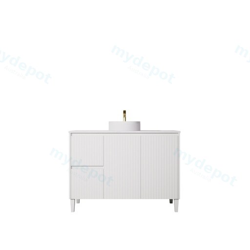 1190x455x860mm Matte White Crete Modern Free Standing Vanity,Left Hand Drawers