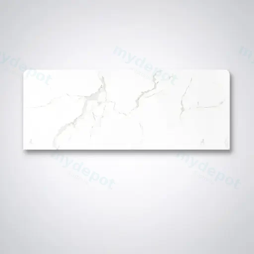 1200x465x15mm White Marble Look Sintered Stone Top Benchtop