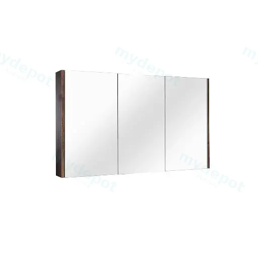 1200mm Dark Oak MDF 3 Doors Pencil Edge Shaving Cabinet