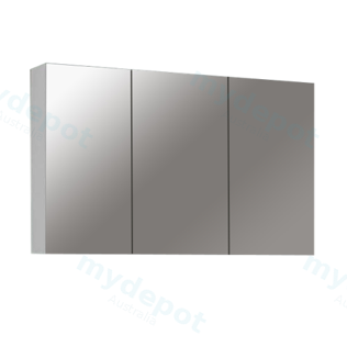 1200mm Gloss White MDF 3 Doors Pencil Edge Shaving Cabinet