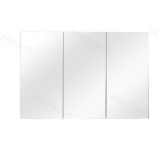 1200mm Bathroom Shaving Cabinet PVC Gloss White 2PAC 3 Door Pencil Edge