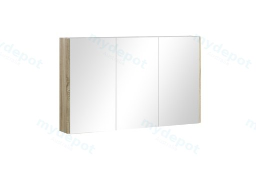 1200mm White Oak MDF 3 Doors Pencil Edge Shaving Cabinet