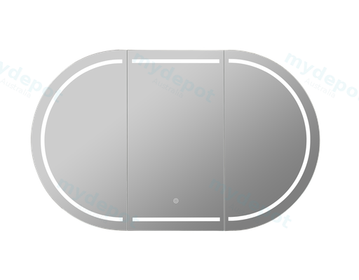 1200X750X155mm Matte White Allison Pill LED Shaving Cabinet