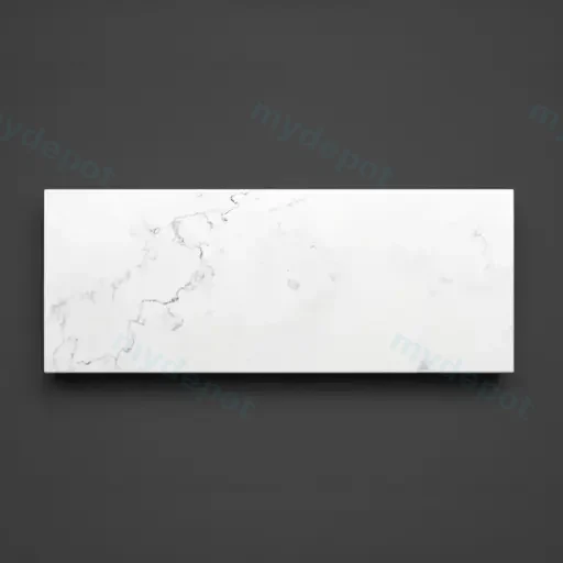 1200x465x20mm Quartz Stone Top Gloss White Marble Look Silica-Free Caesarstone Benchtop