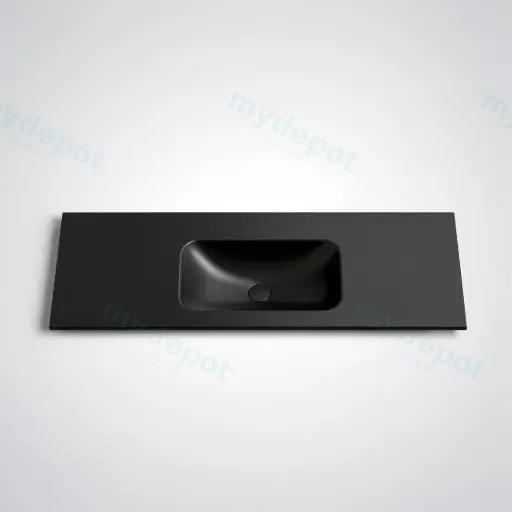 1205X465X145 Matte Black Chasey Solid Surface Stone Basin