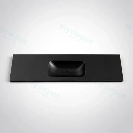 1205X465X145 Matte Black Chasey Solid Surface Stone Basin