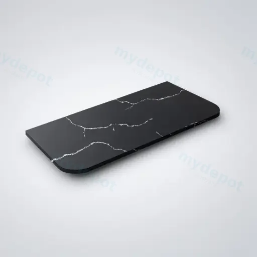 1205X505X12mm Calacatta Night Solid Surface Curve Stone Top