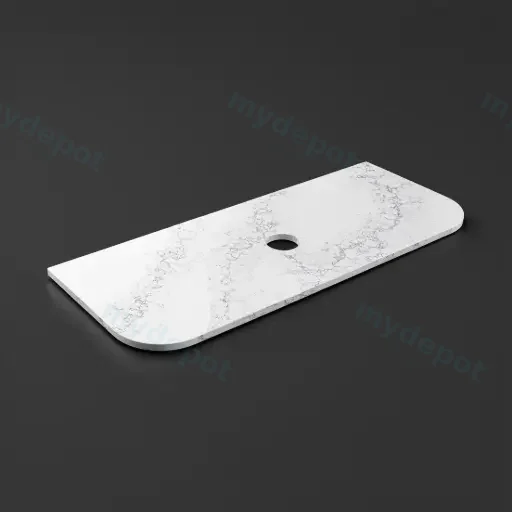 1205X505X20mm Calacatta White (WG486) Zero Silica Engineer Curve Stone Top