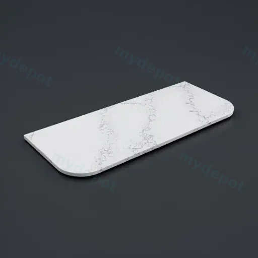 1205X505X20mm Calacatta White (WG486) Zero Silica Engineer Curve Stone Top