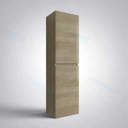 1350mm White Oak MDF 2 Doors Tall Boy Vanity