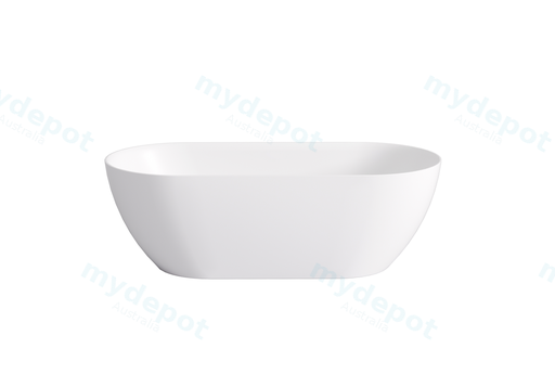 1395*750*550mm Matte White Ellips Slim Acrylic Freestanding Bathtub No Overflow Matte White Waste And Pipe Inlcuded