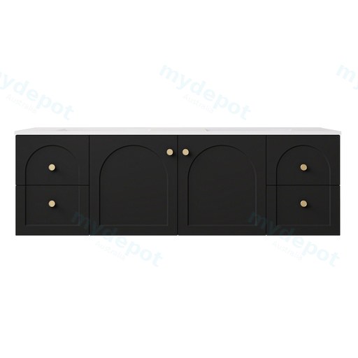 1490*455*470mm Matte Black Chester Federation Wall Hung PVC Cabinet