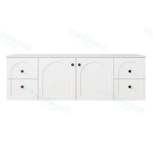 1490*455*470mm Matte White Chester Federation Wall Hung PVC Cabinet