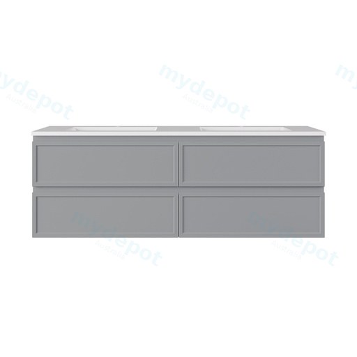 1490*455*500mm Matte Grey New Hamilton Federation Slim Wall Hung Cabinet For Single Bowl And Double Bowl