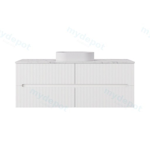 1490*455*540mm Matte White Cabarita Morden Wall Hung PVC Cabinet For Single Bowl Only